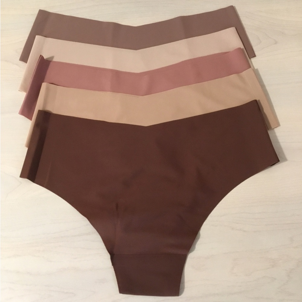 5 Pack Plain and Simple No Show Solid Panties Multi Colors Underwear Brand New